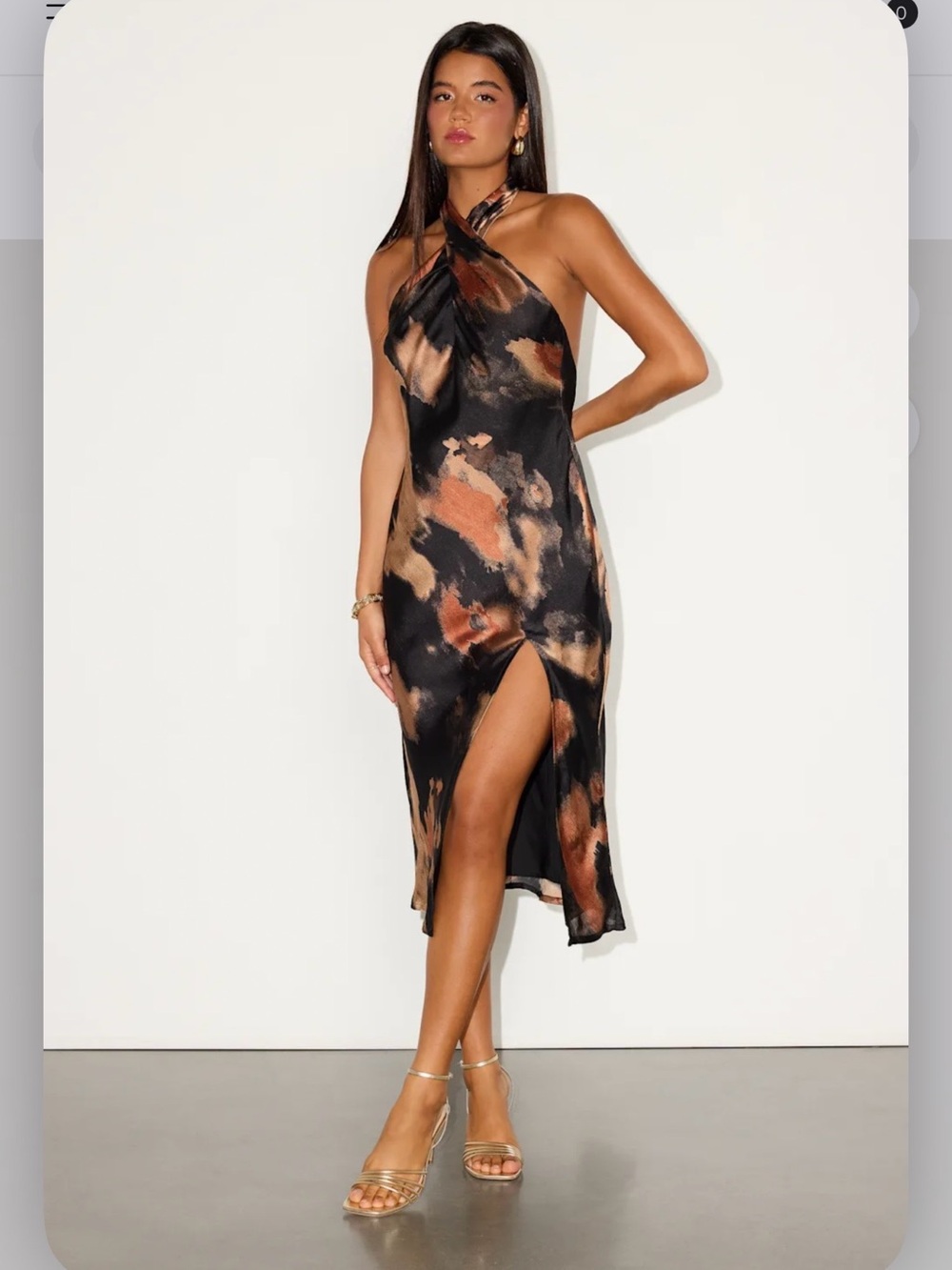 Lulu’s Beyond Classy Satin Halter Midi Dress
